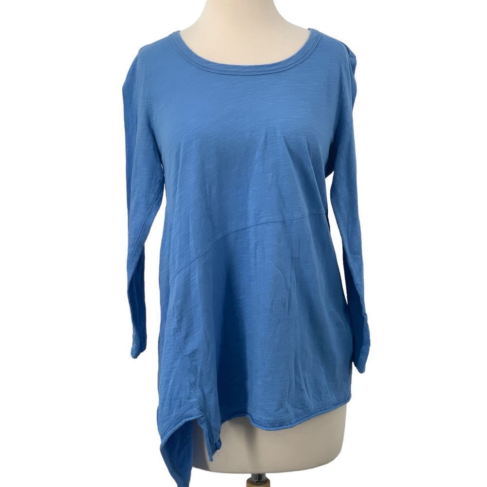 Habitat Women's Long Sleeve Asymmetrical Tunic Top Blue Casual Comfort Size XS